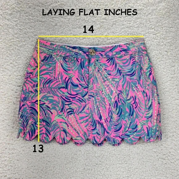 Lilly Pulitzer Lorelei Skort Womens 00 Multicolor Scalloped Hem Pockets Zipper - Picture 3 of 9